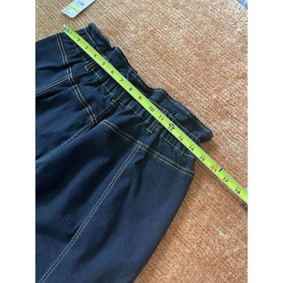 "Vintage America "Jeans Pants Denim Paperbag Waist 80s Retro Size 12 Dark Blue - Picture 5 of 10